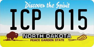 ND license plate ICP015