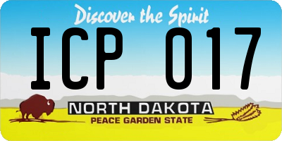 ND license plate ICP017