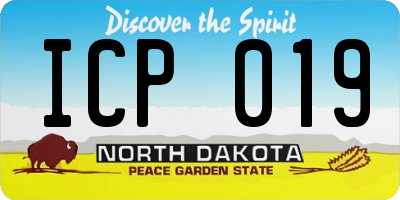 ND license plate ICP019