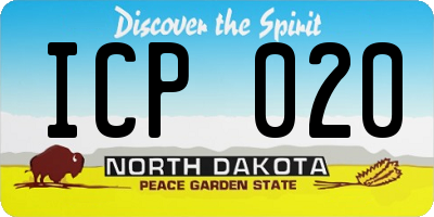 ND license plate ICP020
