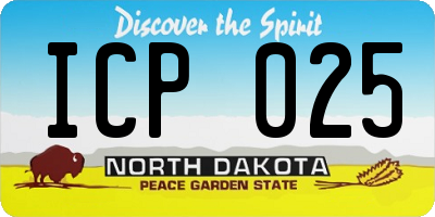 ND license plate ICP025