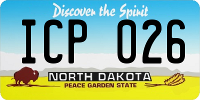 ND license plate ICP026