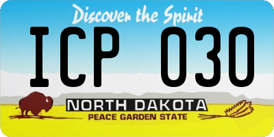ND license plate ICP030