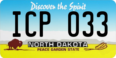 ND license plate ICP033