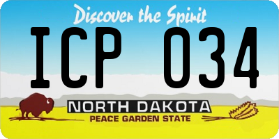 ND license plate ICP034