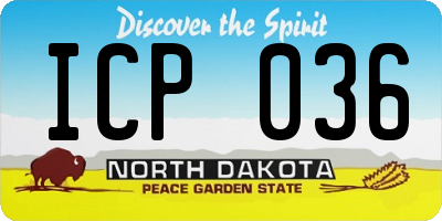 ND license plate ICP036