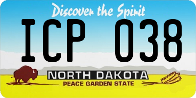 ND license plate ICP038