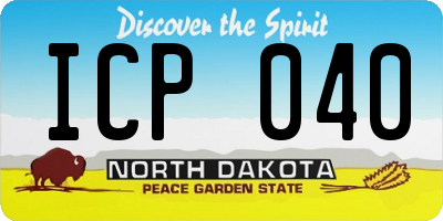 ND license plate ICP040