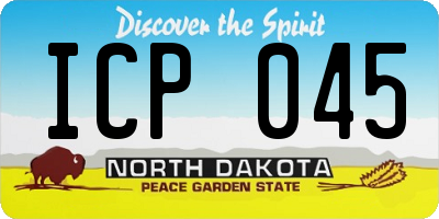 ND license plate ICP045