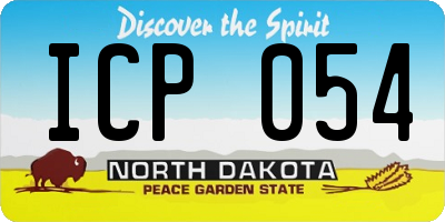 ND license plate ICP054
