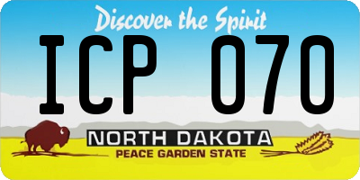 ND license plate ICP070