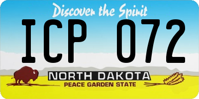 ND license plate ICP072