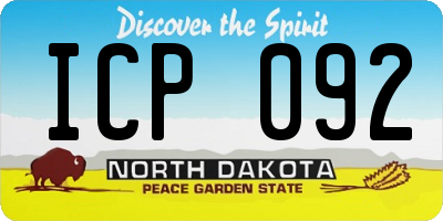 ND license plate ICP092