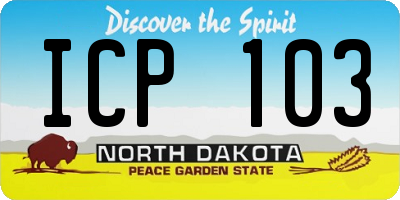 ND license plate ICP103
