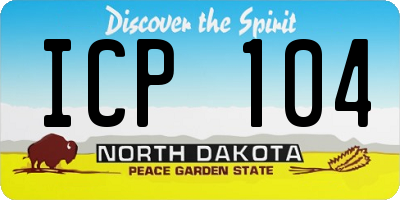 ND license plate ICP104