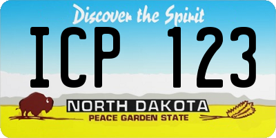 ND license plate ICP123
