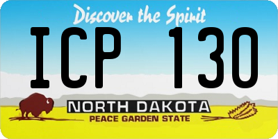 ND license plate ICP130
