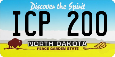 ND license plate ICP200