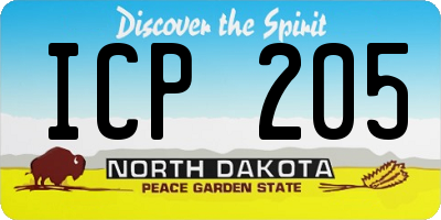 ND license plate ICP205