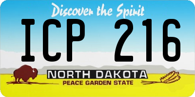 ND license plate ICP216