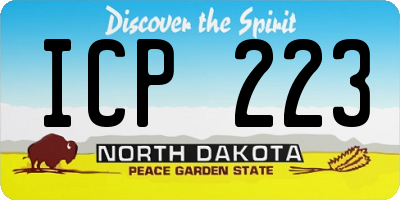 ND license plate ICP223
