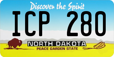 ND license plate ICP280