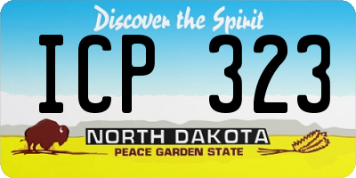 ND license plate ICP323