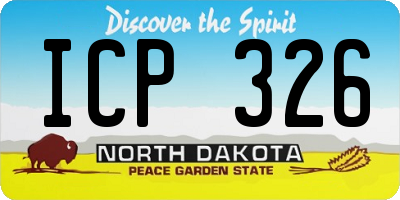 ND license plate ICP326