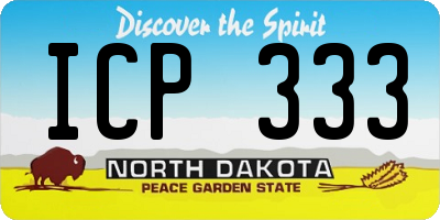 ND license plate ICP333