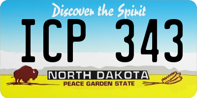 ND license plate ICP343