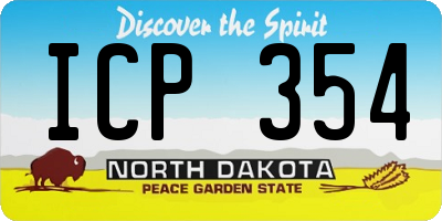 ND license plate ICP354