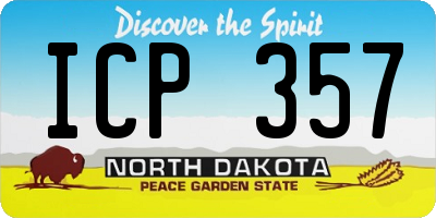 ND license plate ICP357