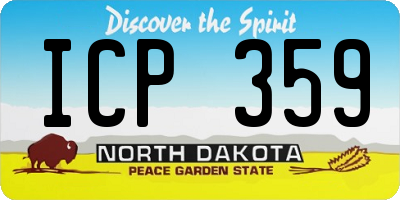 ND license plate ICP359
