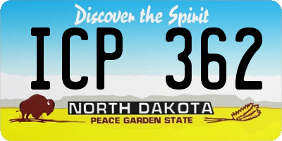 ND license plate ICP362