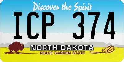 ND license plate ICP374