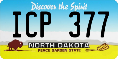 ND license plate ICP377