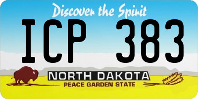 ND license plate ICP383