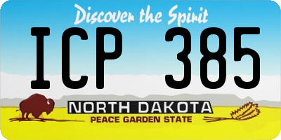 ND license plate ICP385