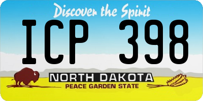 ND license plate ICP398