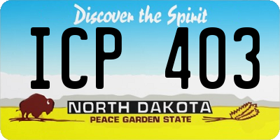 ND license plate ICP403