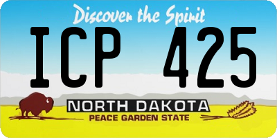 ND license plate ICP425