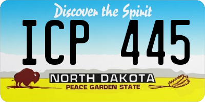 ND license plate ICP445