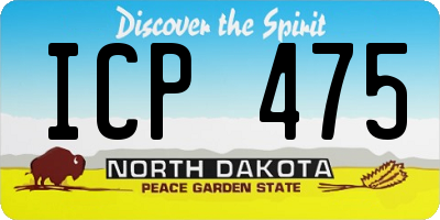 ND license plate ICP475