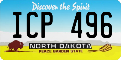 ND license plate ICP496