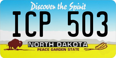 ND license plate ICP503