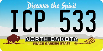 ND license plate ICP533