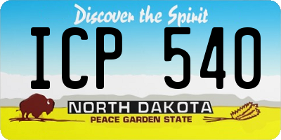 ND license plate ICP540