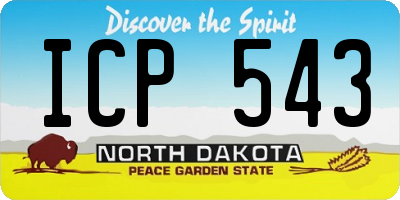ND license plate ICP543