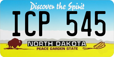 ND license plate ICP545