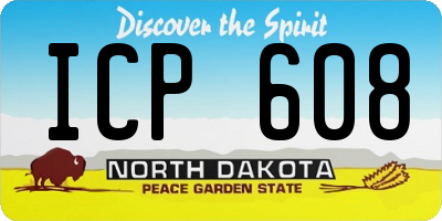 ND license plate ICP608